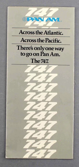 Pan Am Boeing 747 Vintage Airline Brochure 1983