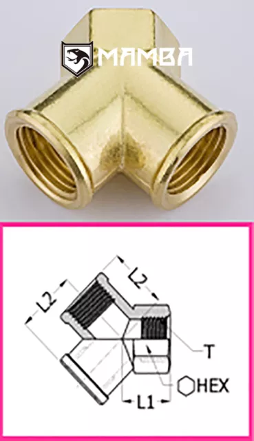 Brass Turbo Adapter Fitting Y type Union Tee 1/8 BSP (F) to 1/8 BSP (F) (50 pcs)