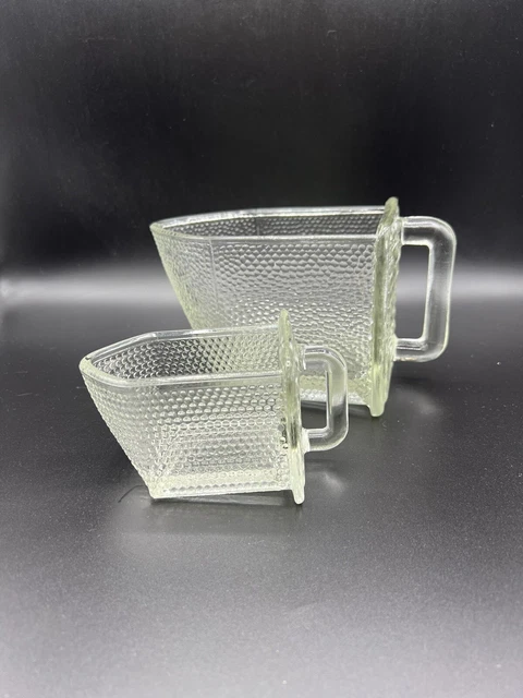 2 Gerrix Poncet Vintage Glass Scoops For Hoosier Cabinet Handled 1930’s 3C &2/3C