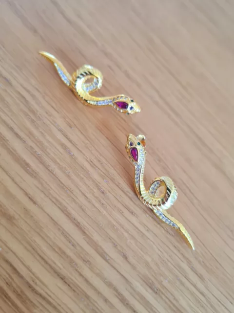 Earring Silver Boucles D'oreilles En Argent 925 Snake Serpent