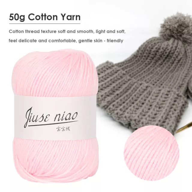 T0# 50g/roll 6-strand Cotton Yarn for Crochet Knitting DIY Thread Material (02)