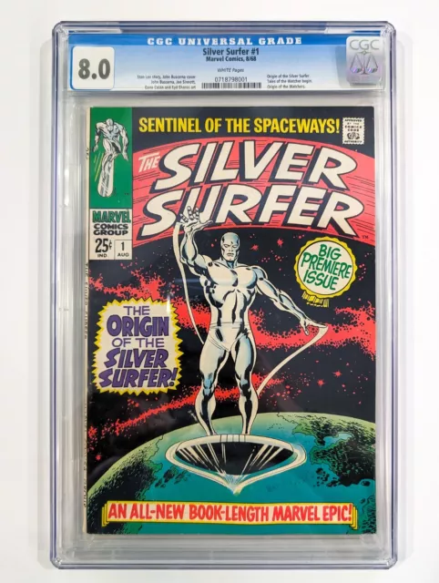 Silver Surfer #1 CGC 8.0 VF 🔥 Origin of the Silver Surfer 🔥 Marvel Comics 1968