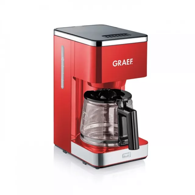 Graef FK 403 FK403EU, rot schwarz Glaskrug-Kaffeemaschine YoungLine Filterkaffee