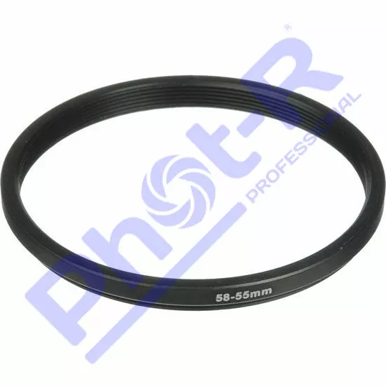 Phot-R 58-55mm Metal Stepping Down Ring 58mm-55mm 58-55 Step-Down Adapter