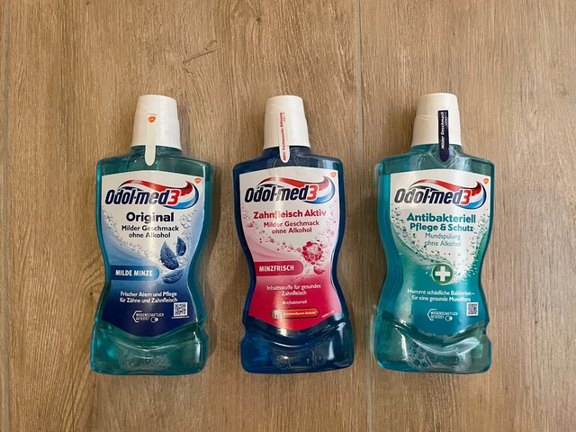 3x 500ml Odol-med 3 Mundspülung (1x Original 1x Zahnfleisch 1xAntibakteriell)
