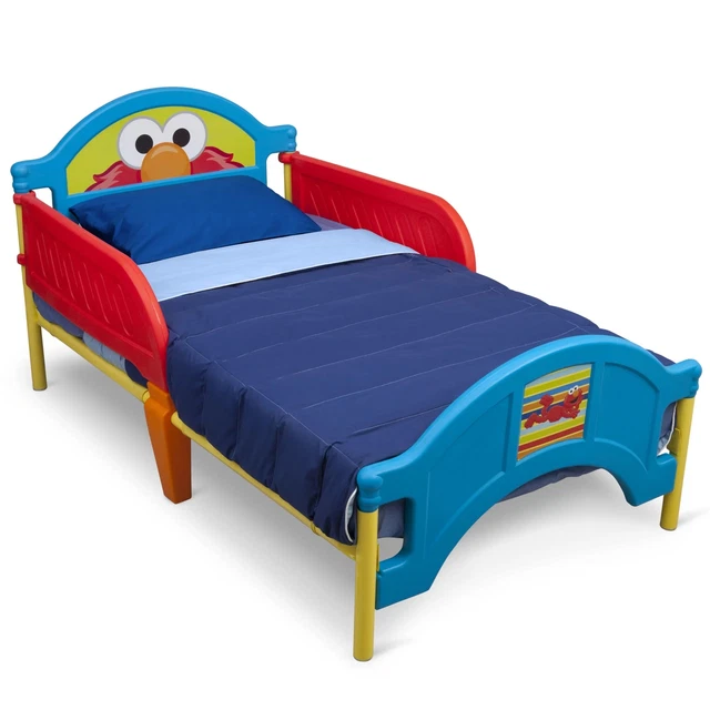 DELTA CHILDREN SESAME Street Elmo Plastic Toddler Bed, Red and Blue 60