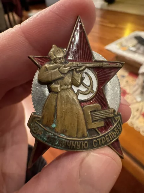 WWII RED ARMY . badge, For excellent shooting of the Red Army, USSR , RARE!