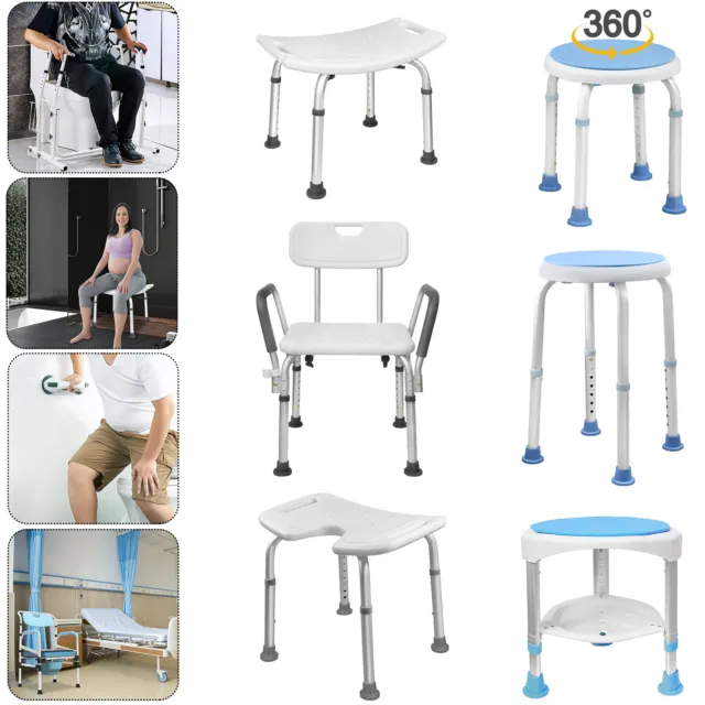 Various kinds of Shower Stool Bath Chair Height Adjustable Hand Rail Grip Handle