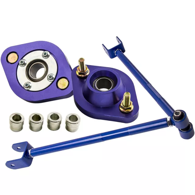 Bracci di controllo inferiori posteriori regolabili + piastra camber coppia posteriore per BMW E36 blu