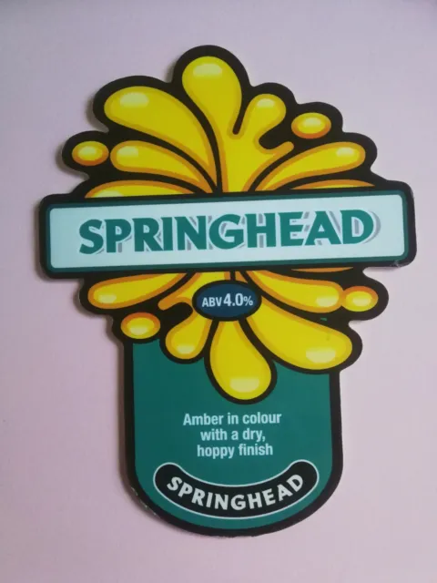 Beer pump clip badge front SPRINGHEAD brewery SPRINGHEAD real ale Notts