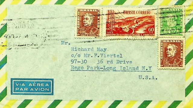 SEPHIL BRAZIL 4v ON AIRMAIL COVER FROM SAO PAULO TO NEW YORK USA