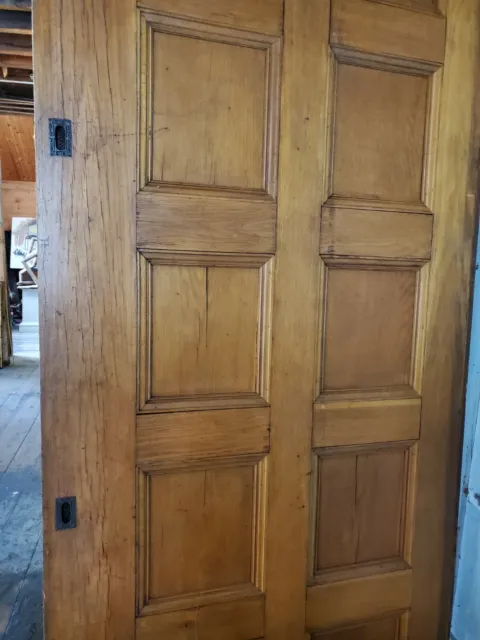 Huge Victorian  Oak Paneled Pocket Door 48 X 110 6