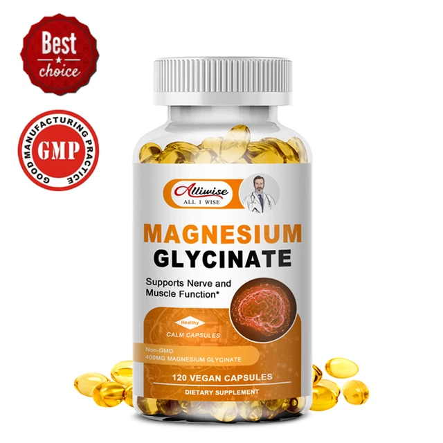 MAGNESIUM GLYCINATE CAPSULES 400mg For Improved Sleep, Stress & Anxiety