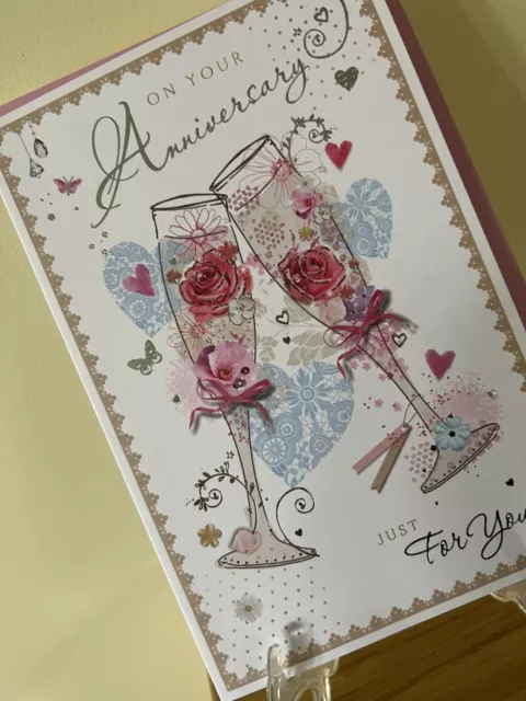On Your Anniversary Just For You Card - Foil Finish 3