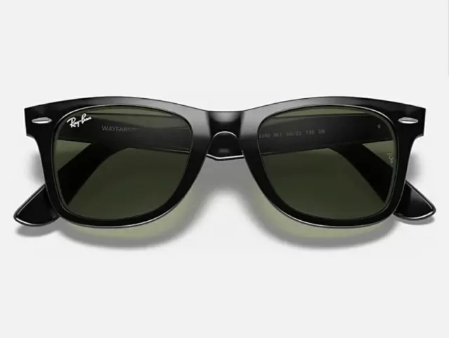 Ray-Ban Wayfarer RB2140 901 50-22 Occhiali da Sole - Nero/Verde 3