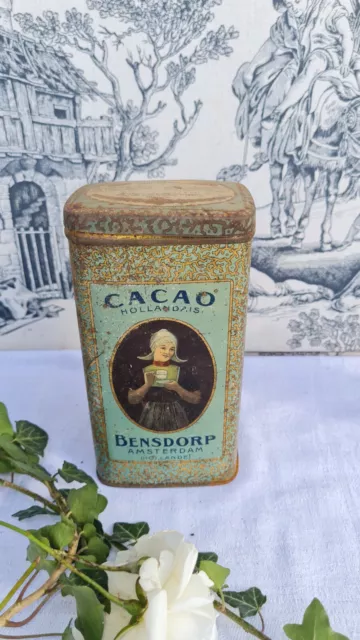 Ancienne Boite En Fer Publicitaire Cacao Bensdorp