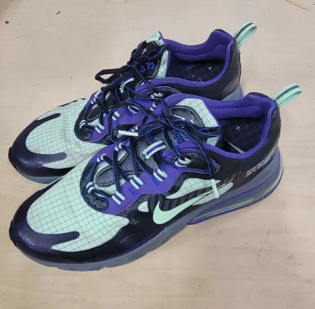Nike Air Max 270 React Future Men's Size 9 Swoosh Black Purple Green  CT1617-001
