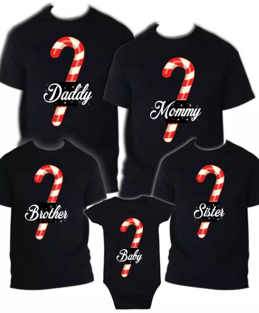 Candy Cane Family Matching Birthday Party T-shirts Shirt Celebration Holidays