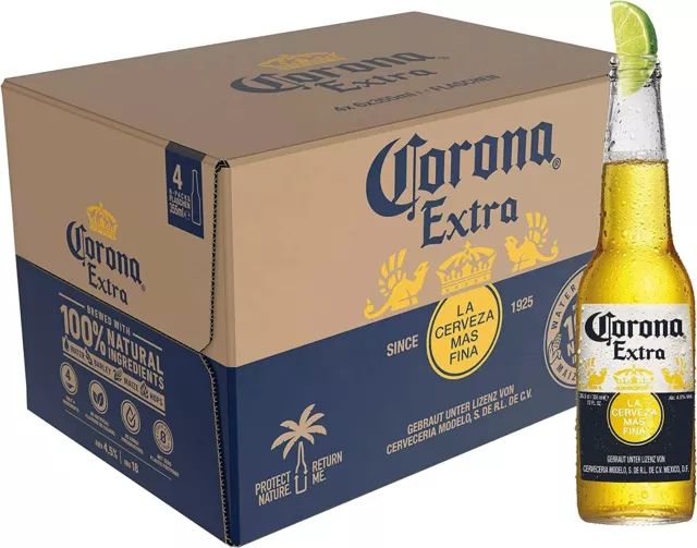 Birra Corona Extra Pale Lager Messicana Confezione Cassa 24 Bottiglie Da 0,35 cl