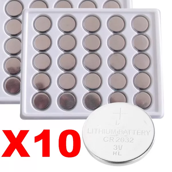 CR2032 10 Lotto pile 2032 CR 3V Litio Lithium bottoni lithio batterie kq