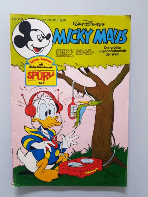 Micky Maus Heft 33 1980 mit Spiel- und Bastelbeilage