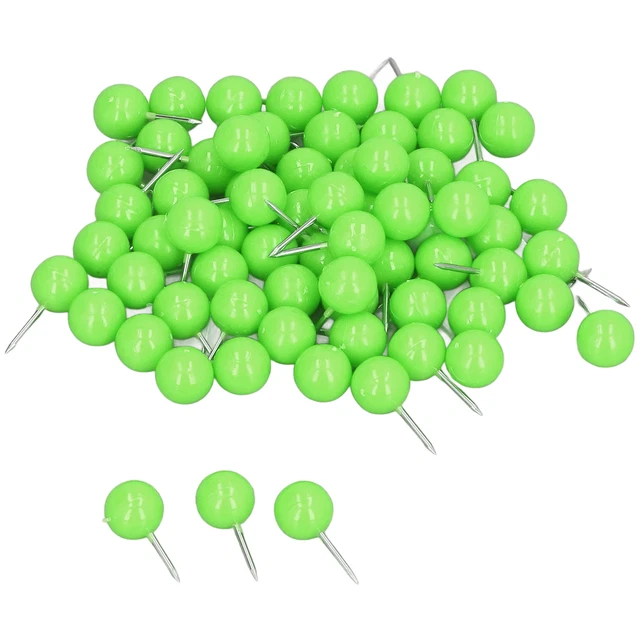 (Verde)100Pz Di Puntine Da Disegno In Acciaio Plastica Decorativa Per Lavagne IT