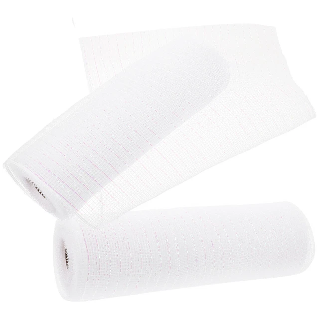 2 rollos de cinta de malla de regalo malla cinta de embalaje malla decorativa tela flores