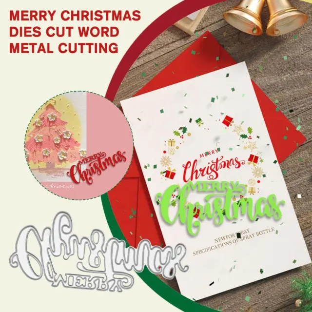 Merry Christmas Craft Die, Metal Cutting Dies, Festive, Christmas, Dies I4A5