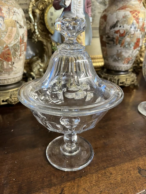 Drageoir en cristal moulé et taillé du Creusot Baccarat début XIXème