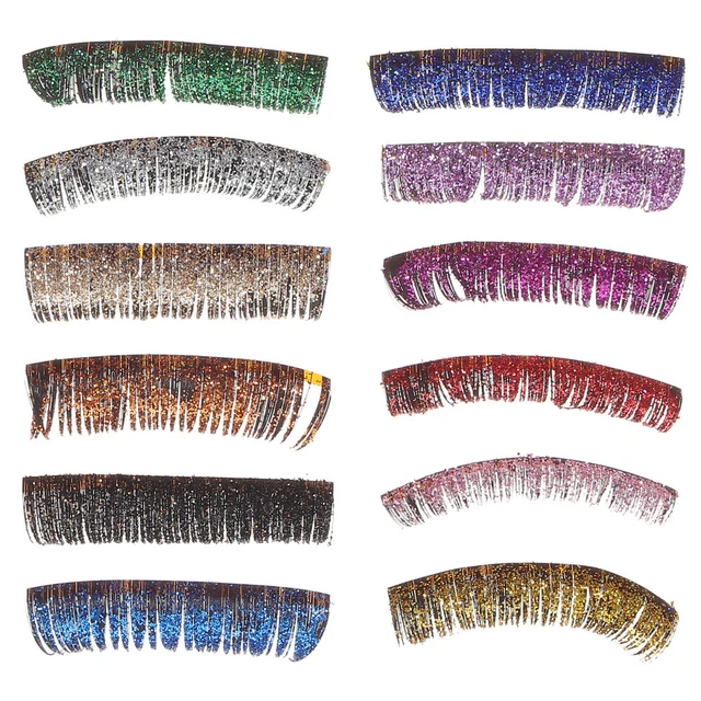 Lash Extensions Supplies Party Eyelashes Glitter False Eyelashes Colored Fur