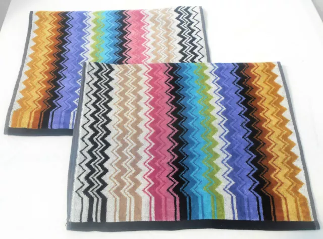 MISSONI HOME DUE ASCIUGAMANI OSPITI 100% COTONE VELOUR OPERATO 40x70cm RALPH 100