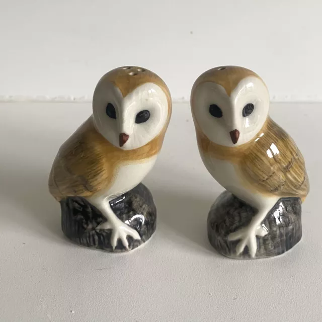 Quail Ceramics Owls Cruet Salt And Pepper