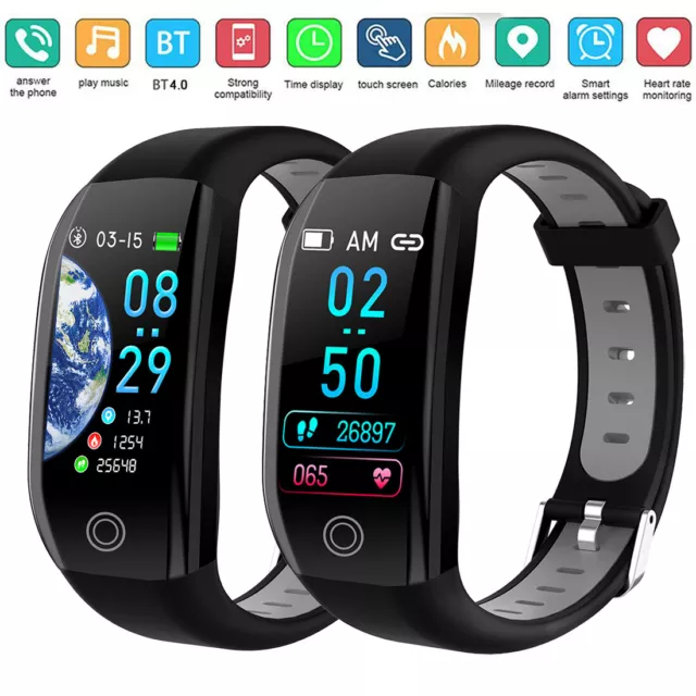 2022 NEU HD Smartwatch Armband Pulsuhr Blutdruck Fitnesstracker für Herren Damen