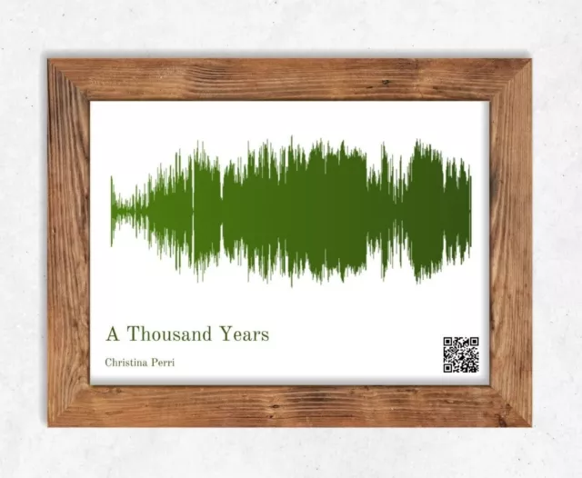 Personalized Soundwave Art Print, Custom QR Code Song Gift, 1st Anniversary Gift