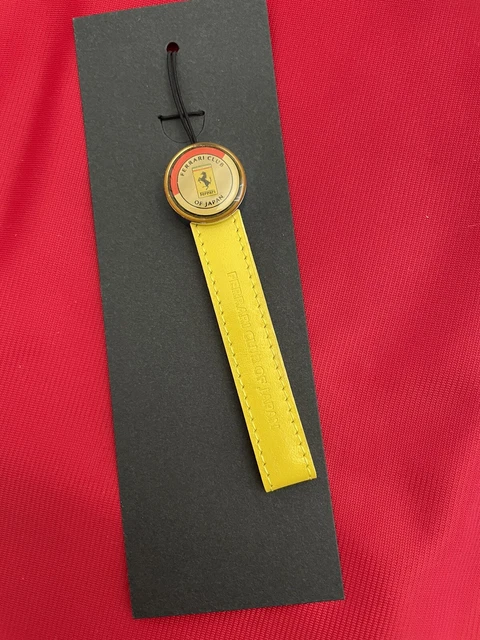 Ferrari Owners Club Japan Yellow Leather | Keyring Keychain Keychain