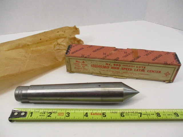 CLEVELAND # 801 Lathe Dead Center, # 4 MT Shank x 7-1/2" Long x 60° Degree, LN