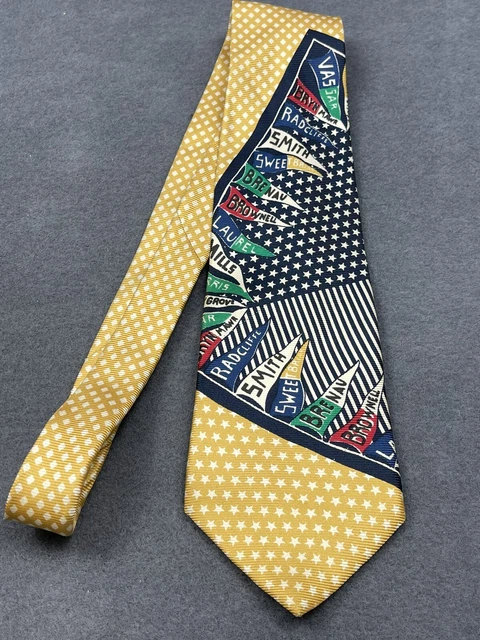BD B D Baggies Silk Tie College Varsity multicolor vintage