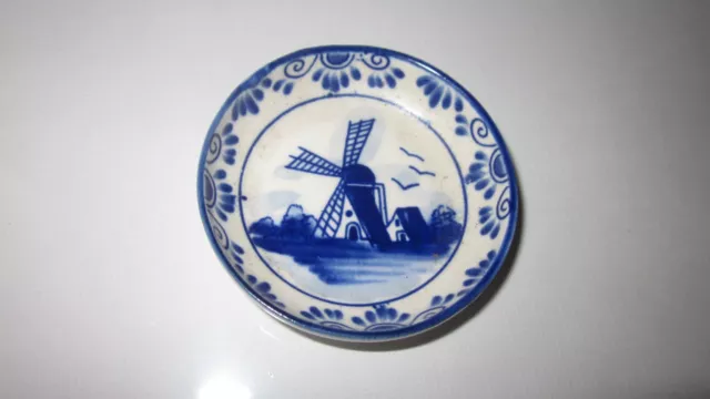 Vintage Delfts Blue & White Hand Painted Mini Plate