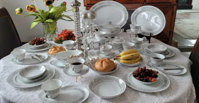 Seyei -Brilliant Service for 4 (8 Pcs Place Setting, Platinum Trim, Pattern 3208