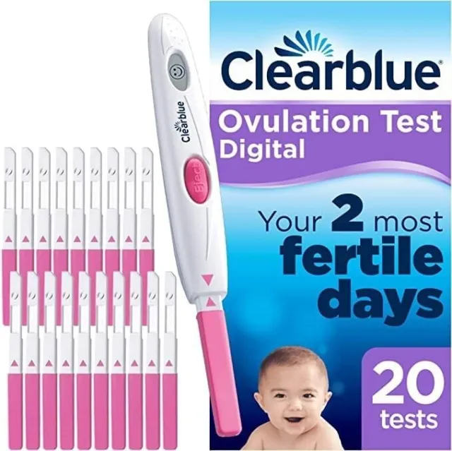 Kit de 20 pruebas de ovulación digital Clearblue rosa nuevo