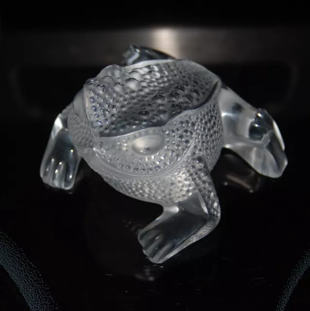 Lalique France Crystal Frosted Art Glass Gregoire Frog Toad Figure Sculpture