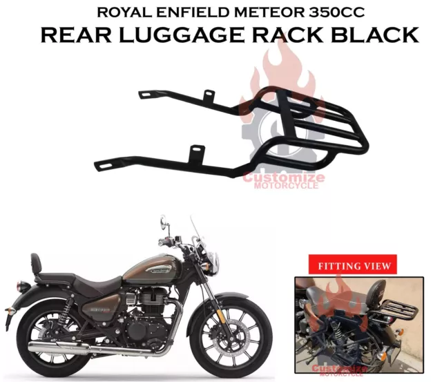 Black "Rear Luggage Rack Fit For Royal Enfield Meteor 350"