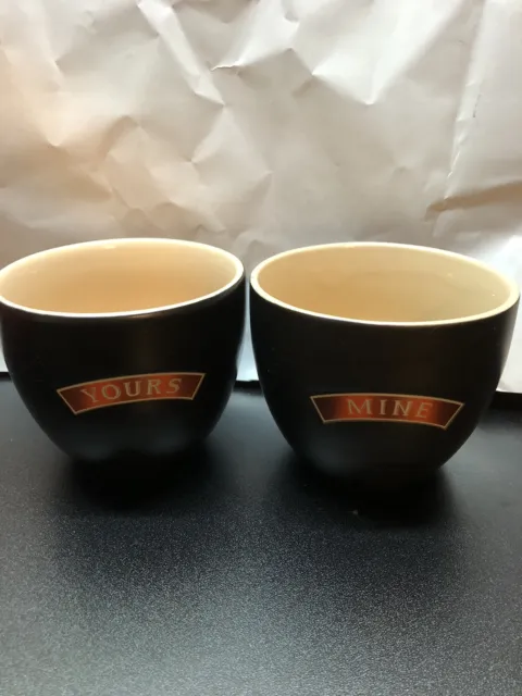 Baileys Irish Cream Mine & Yours  Cups.  Set of 2 Black Mugs