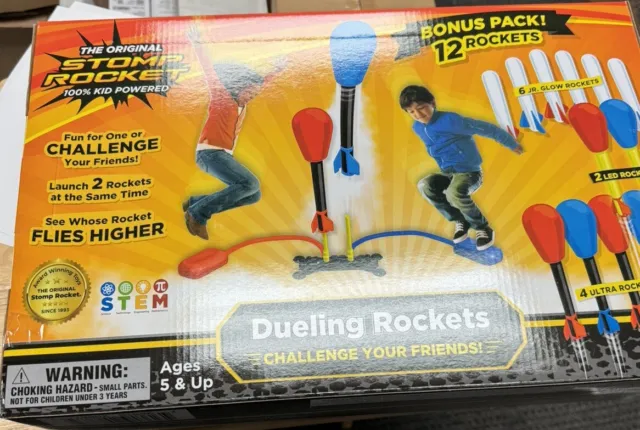 The Original Stomp Rocket Dueling Bonus Pack, 12 Rockets w 2 Led Rockets Kid Toy