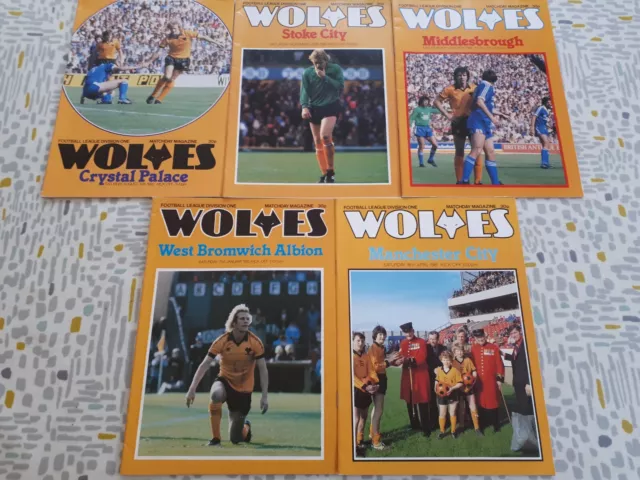 Wolves Home Programmes (Collection x5) - League Division 1 - Season 1980/81