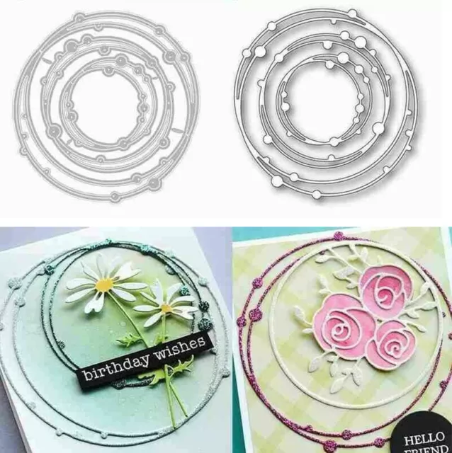 Metal Cutting Dies DIY Embossing Frame Craft Scrapbooking Album 3D Spotty Circle