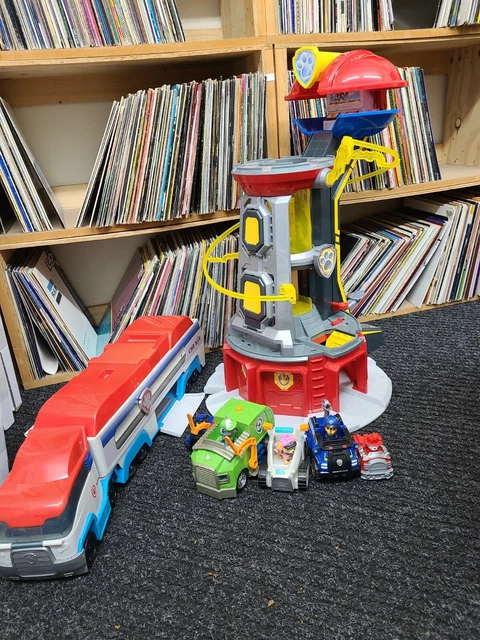 PAW PATROL MIGHTY Pups Tower Pups Vehicles and Transporter Bundle £139.