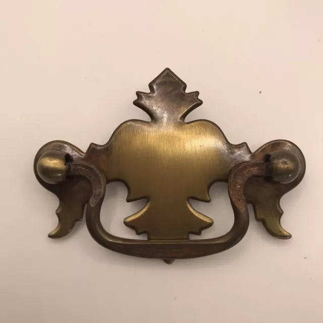Vintage Grants Drop Pull Cabinet Drawer Hardware Unused Handle Leaf Brass Bronze