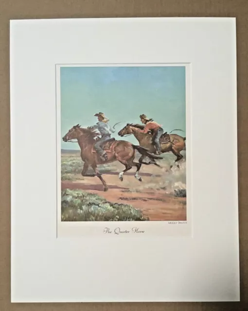 Vintage Wesley Dennis Horse Print in 16x20 Mat, Ready 2 Frame: The Quarter Horse