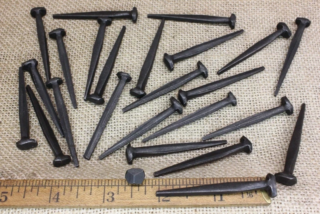 2" Rose head 25 nails antique square wrought iron vintage rustic Decorative look
